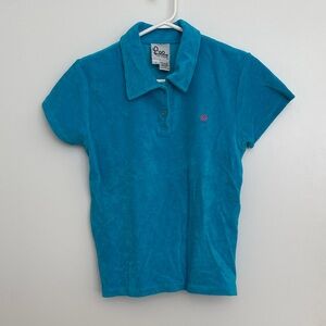 Lilly Pulitzer Teal Terry Cloth Polo